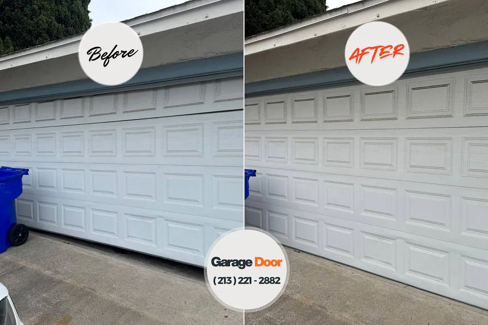 Before and after: garage door repair Lake Koshkonong, WI